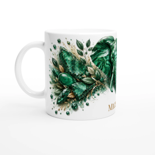 Mug personnalisable Éléphant en Malachite – Collection Le Bestiaire des Gemmes