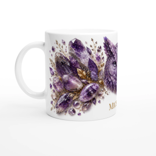 Mug personnalisable Hibou en Améthyste – Collection Le Bestiaire des Gemmes