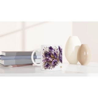 Mug personnalisable Hibou en Améthyste – Collection Le Bestiaire des Gemmes