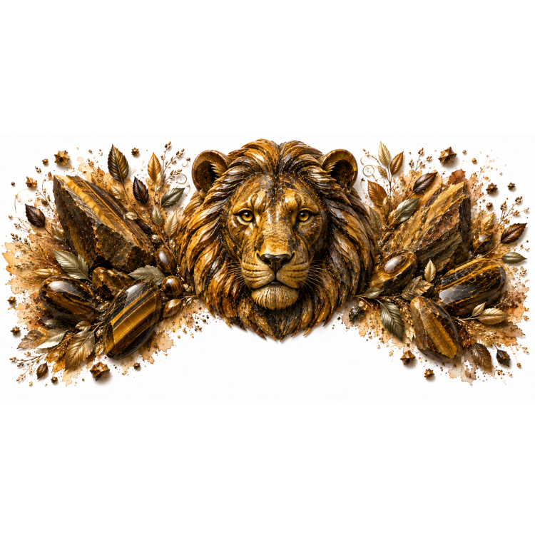 Mug personnalisable Lion en Œil de Tigre – Collection Le Bestiaire des Gemmes