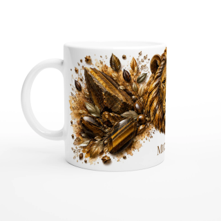 Mug personnalisable Lion en Œil de Tigre – Collection Le Bestiaire des Gemmes