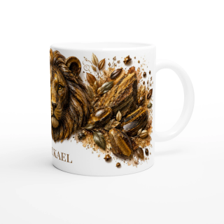 Mug personnalisable Lion en Œil de Tigre – Collection Le Bestiaire des Gemmes