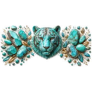 Mug personnalisable Tigre en Turquoise – Collection Le Bestiaire des Gemmes