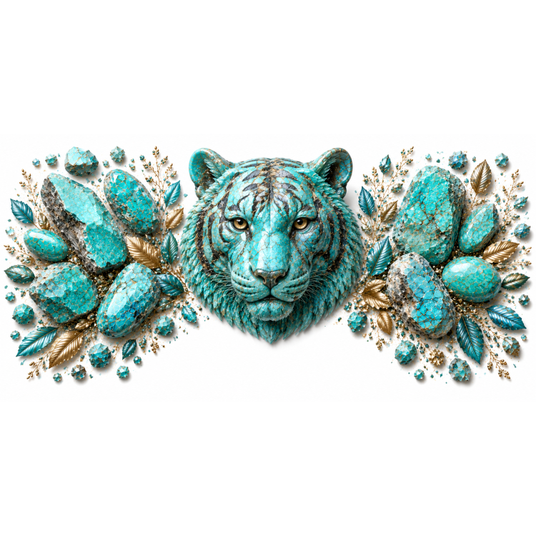 Mug personnalisable Tigre en Turquoise – Collection Le Bestiaire des Gemmes