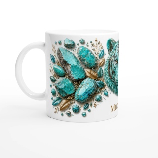 Mug personnalisable Tigre en Turquoise – Collection Le Bestiaire des Gemmes