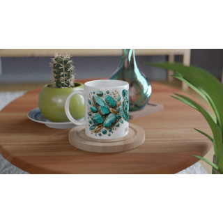 Mug personnalisable Tigre en Turquoise – Collection Le Bestiaire des Gemmes