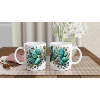 Mug personnalisable Tigre en Turquoise – Collection Le Bestiaire des Gemmes