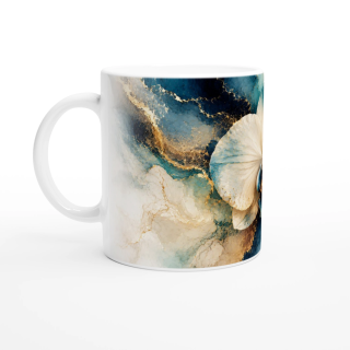 Mug Orchidée Précieuse Bleu & Or – Collection Les Floraisons Précieuses