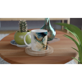 Mug Orchidée Précieuse Bleu & Or – Collection Les Floraisons Précieuses
