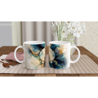 Mug Orchidée Précieuse Bleu & Or – Collection Les Floraisons Précieuses