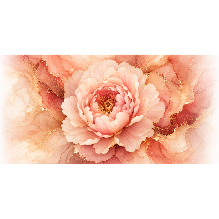 Mug Pivoine Précieuse Rose & Or – Collection Les Floraisons Précieuses
