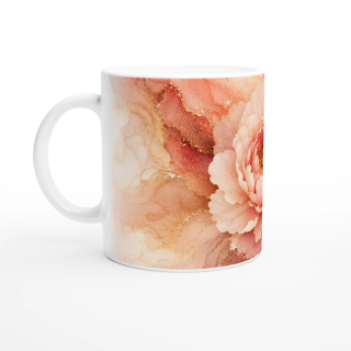 Mug Pivoine Précieuse Rose & Or – Collection Les Floraisons Précieuses
