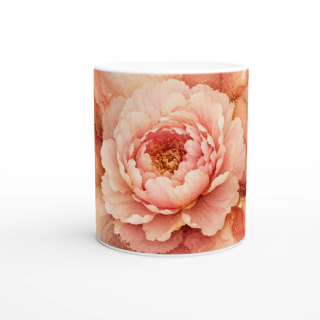Mug Pivoine Précieuse Rose & Or – Collection Les Floraisons Précieuses