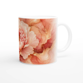 Mug Pivoine Précieuse Rose & Or – Collection Les Floraisons Précieuses