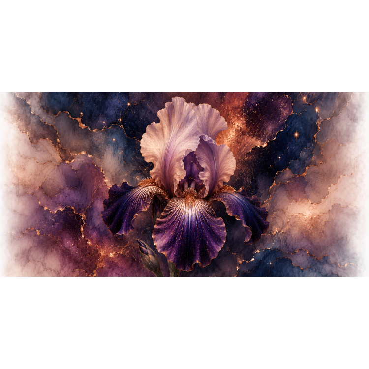 Mug Iris Précieux Violet & Cuivre – Collection Les Floraisons Précieuses