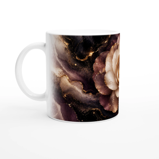 Mug Camélia Précieux Ivoire & Prune – Collection Les Floraisons Précieuses