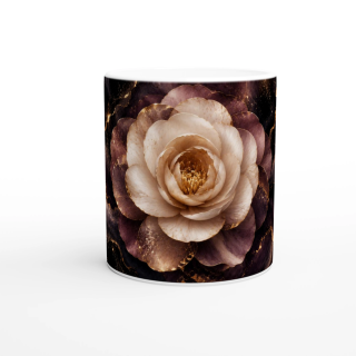 Mug Camélia Précieux Ivoire & Prune – Collection Les Floraisons Précieuses