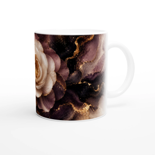 Mug Camélia Précieux Ivoire & Prune – Collection Les Floraisons Précieuses
