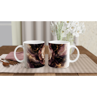 Mug Camélia Précieux Ivoire & Prune – Collection Les Floraisons Précieuses