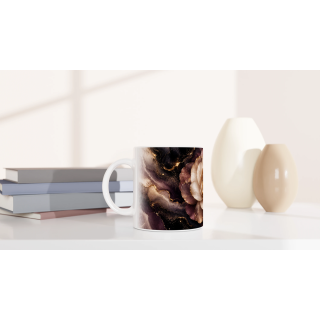 Mug Camélia Précieux Ivoire & Prune – Collection Les Floraisons Précieuses