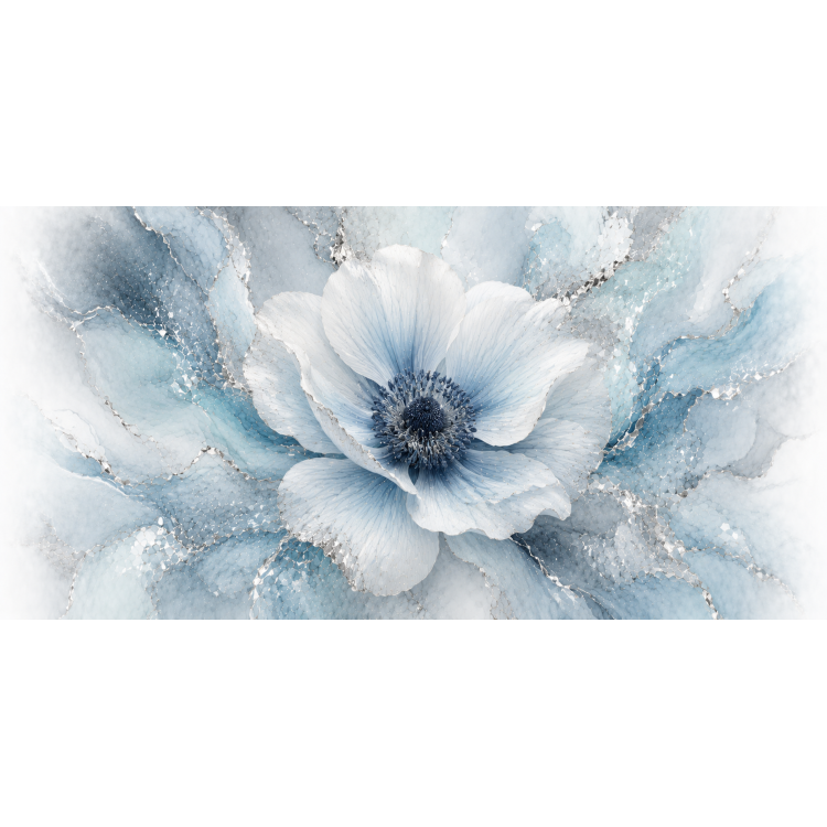 Mug Anémone Précieuse Bleu Glacier & Argent – Collection Les Floraisons Précieuses
