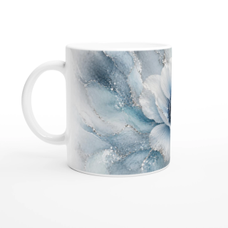 Mug Anémone Précieuse Bleu Glacier & Argent – Collection Les Floraisons Précieuses