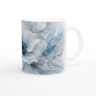 Mug Anémone Précieuse Bleu Glacier & Argent – Collection Les Floraisons Précieuses