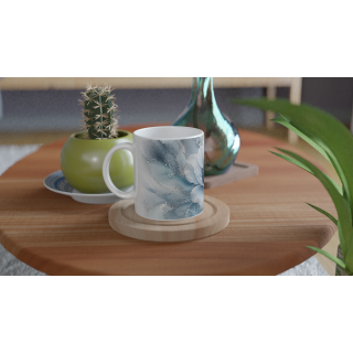 Mug Anémone Précieuse Bleu Glacier & Argent – Collection Les Floraisons Précieuses