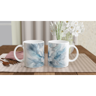 Mug Anémone Précieuse Bleu Glacier & Argent – Collection Les Floraisons Précieuses
