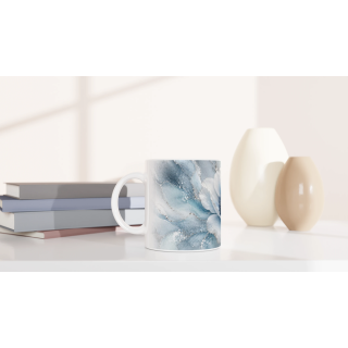 Mug Anémone Précieuse Bleu Glacier & Argent – Collection Les Floraisons Précieuses