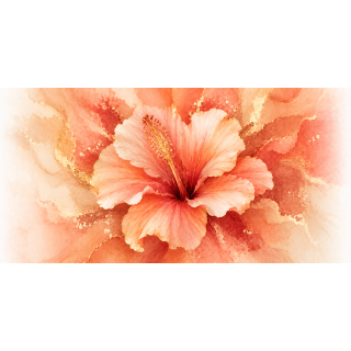 Mug Hibiscus Précieux Corail & Or – Collection Les Floraisons Précieuses