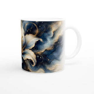 Mug Lys Précieux Bleu & Or – Collection Les Floraisons Précieuses