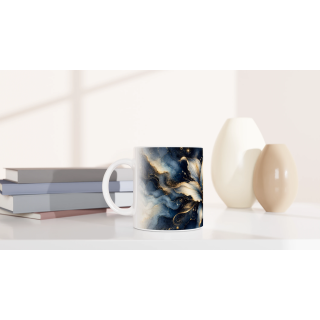 Mug Lys Précieux Bleu & Or – Collection Les Floraisons Précieuses