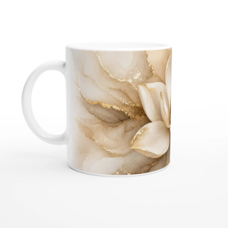 Mug Magnolia d’Ivoire & Or – Collection Les Floraisons Précieuses