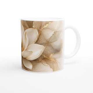 Mug Magnolia d’Ivoire & Or – Collection Les Floraisons Précieuses