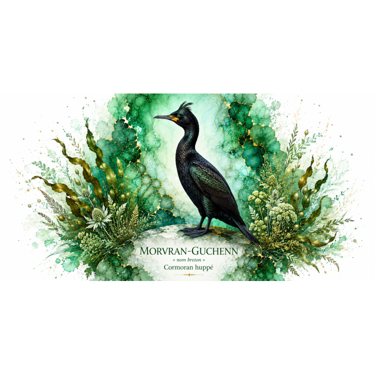 Mug Cormoran huppé « MORVRAN-GUCHENN » – Bretagne – Collection La Faune des Régions