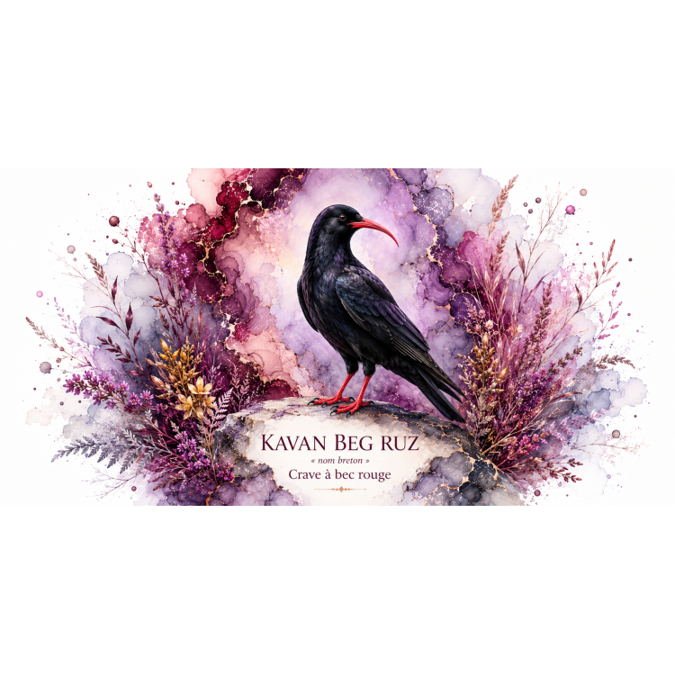 Mug Crave à bec rouge « KAVAN BEG RUZ » – Bretagne – Collection La Faune des Régions