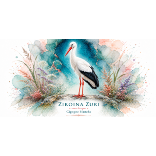 Mug Cigogne blanche « ZIKOINA ZURI » – Nouvelle-Aquitaine – Collection La Faune des Régions