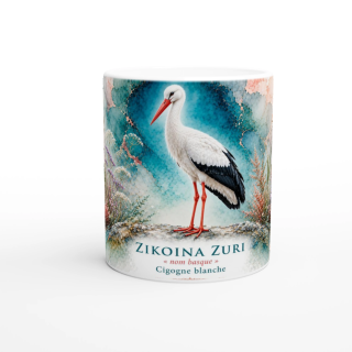 Mug Cigogne blanche « ZIKOINA ZURI » – Nouvelle-Aquitaine – Collection La Faune des Régions