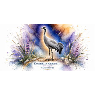 Mug Grue cendrée « KURRILO ARRUNT » – Nouvelle-Aquitaine – Collection La Faune des Régions