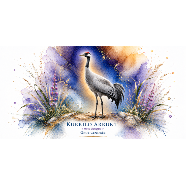 Mug Grue cendrée « KURRILO ARRUNT » – Nouvelle-Aquitaine – Collection La Faune des Régions
