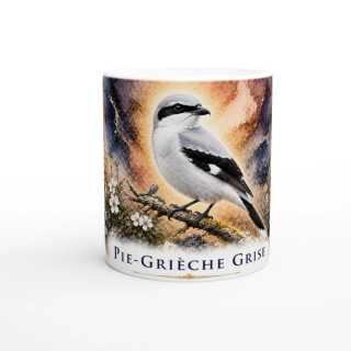 Mug Pie-grièche grise – Auvergne-Rhône-Alpes – Collection La Faune des Régions