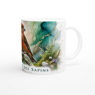 Mug Bec-croisé des sapins – Bourgogne-Franche-Comté – Collection La Faune des Régions
