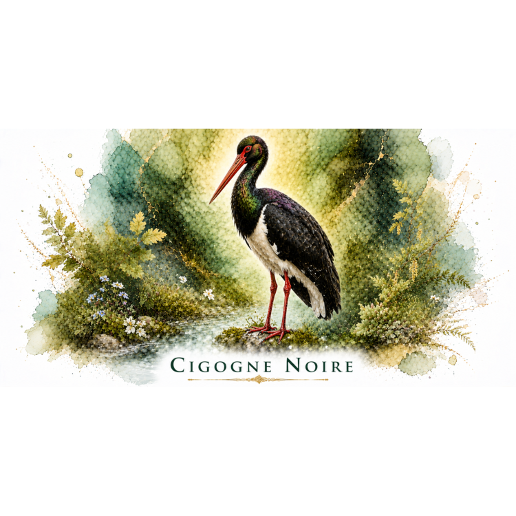Mug Cigogne noire – Bourgogne-Franche-Comté – Collection La Faune des Régions