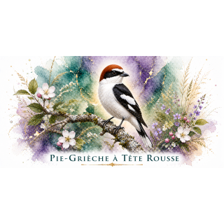 Mug Pie-grièche à tête rousse – Grand Est – Collection La Faune des Régions