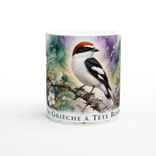 Mug Pie-grièche à tête rousse – Grand Est – Collection La Faune des Régions