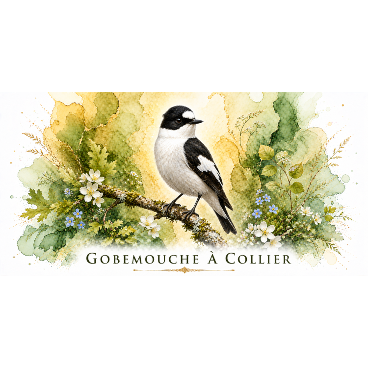 Mug Gobemouche à collier – Grand Est – Collection La Faune des Régions