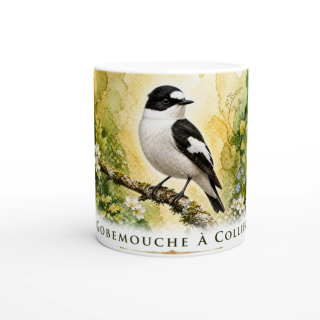 Mug Gobemouche à collier – Grand Est – Collection La Faune des Régions