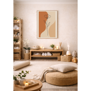 Fleur Sur Fond Sculpté