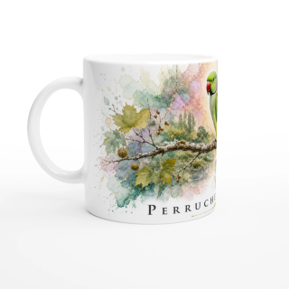 Mug Perruche à collier – Île-de-France – Collection La Faune des Régions